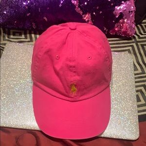 Pink Ralph Lauren polo baseball cap